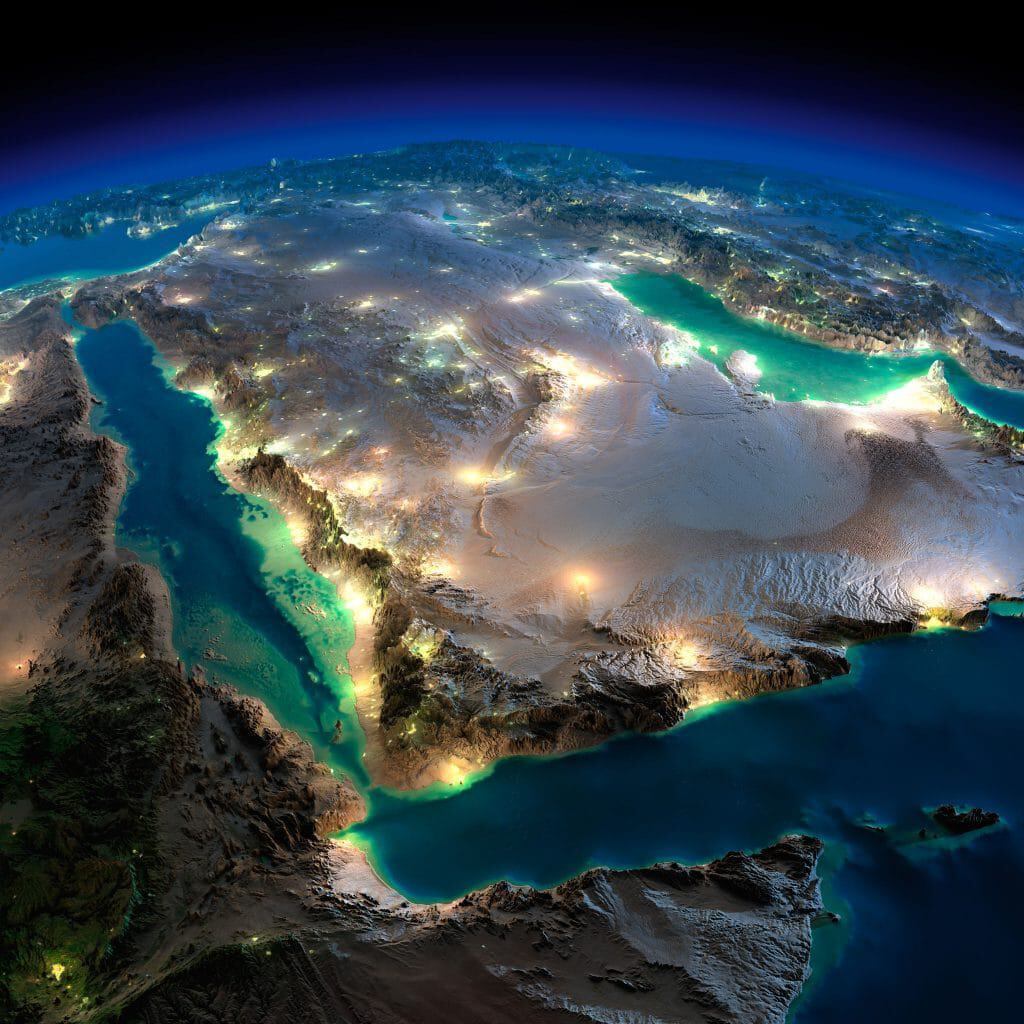 Imagem satélite da Arábia Saudita