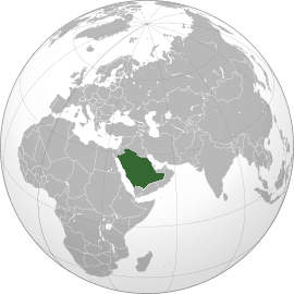 Localização geográfica da Arábia Saudita