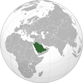 Localização geográfica da Arábia Saudita